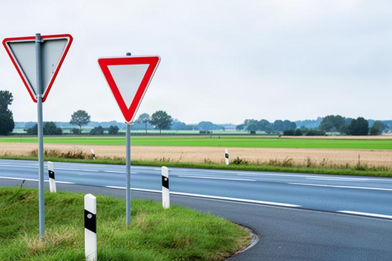 Verkeersborden langs de N322 bij Druten met landelijk landschap op de achtergrond